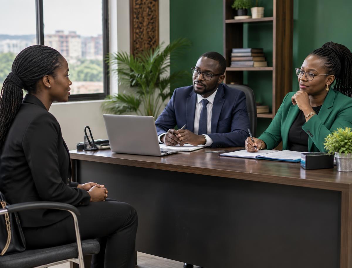 African professional in a job interview