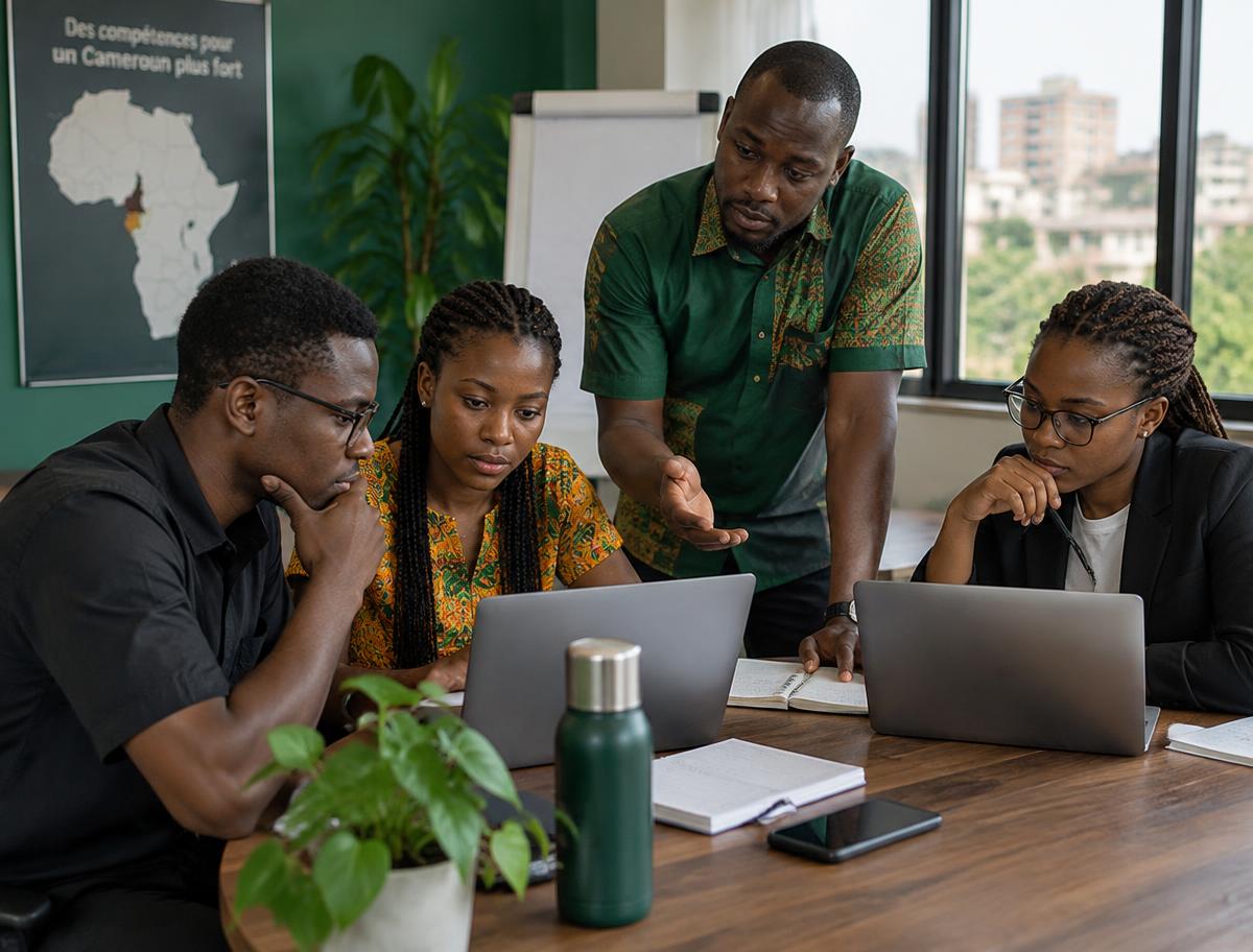 African professionals learning together in a training session